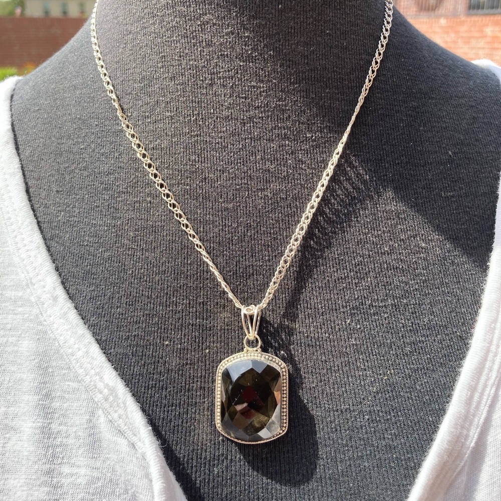 Sterling Silver And Natural Stone Necklace